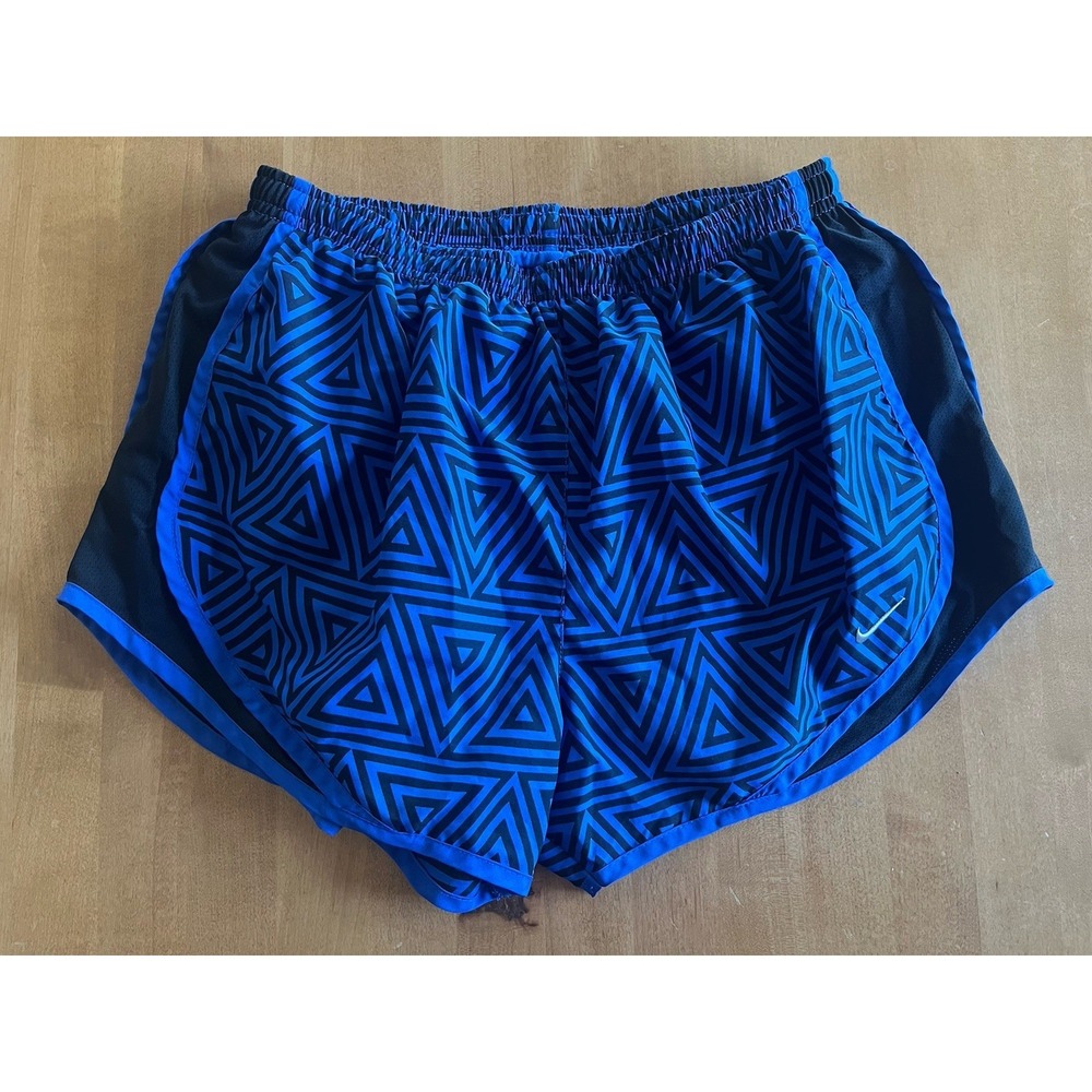 Nike Dri-Fit Women's Black & Blue Tempo Running Shorts w/ Lining Size M Athletic